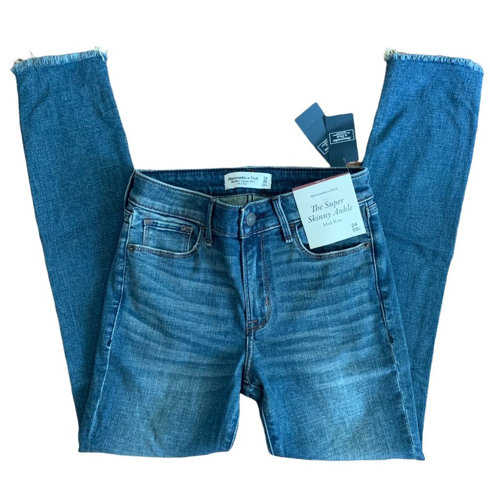 NEW Abercrombie & Fitch The Super Skinny Ankle Mid-Rise Jeans
